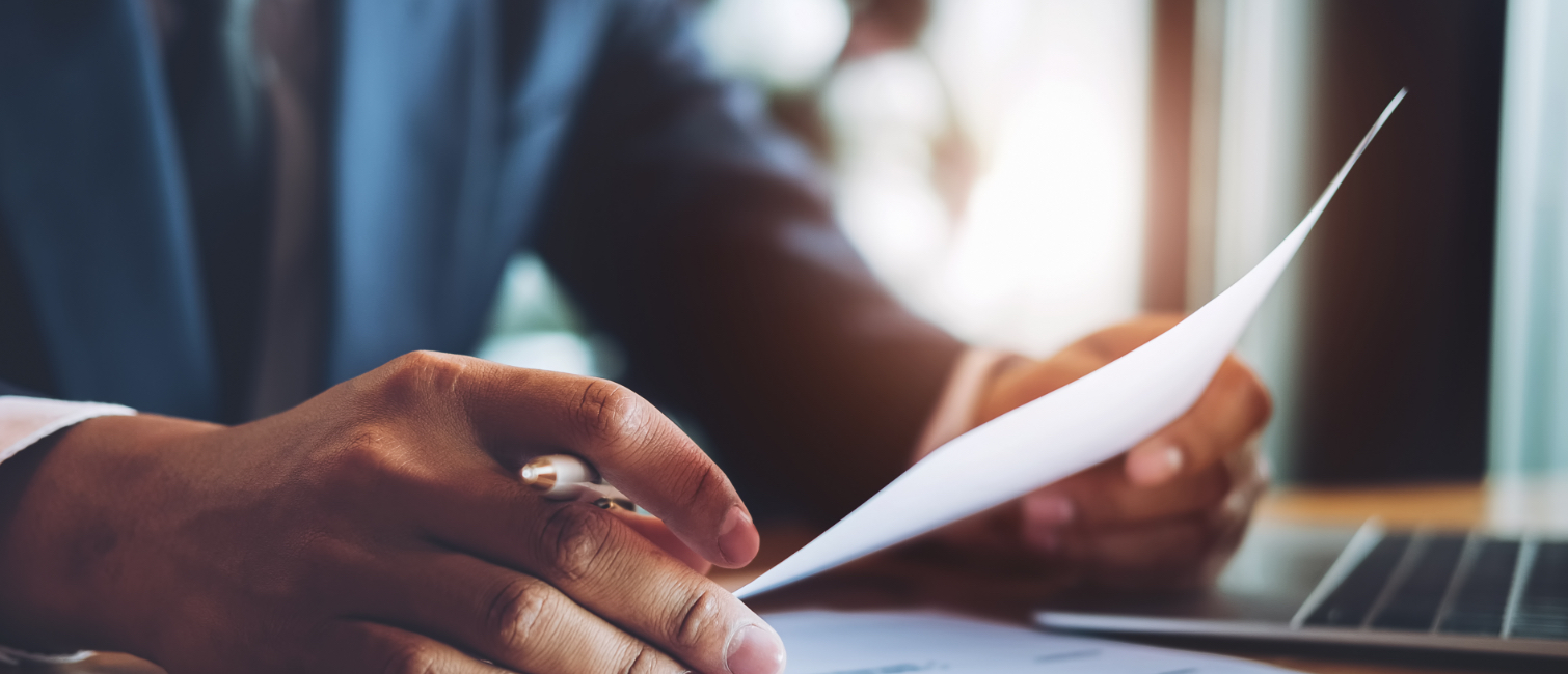 Man reviewing resume